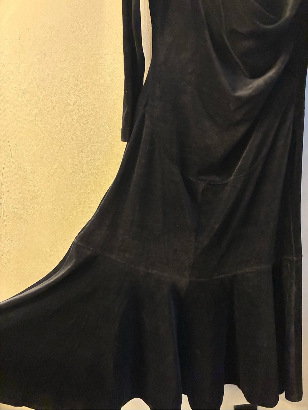 Vintage 1980’s Original Rare Betsey Johnson Punk Label Velvet Maxi Dress Black - Picture 9 of 13